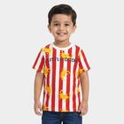 Boys Red Cotton Crew Neck Regular Boys T-Shirt, लाल, small