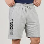 Men's Grey Regular Fit Printed Athletic Bermuda Shorts, Melange Mid Grey, small
