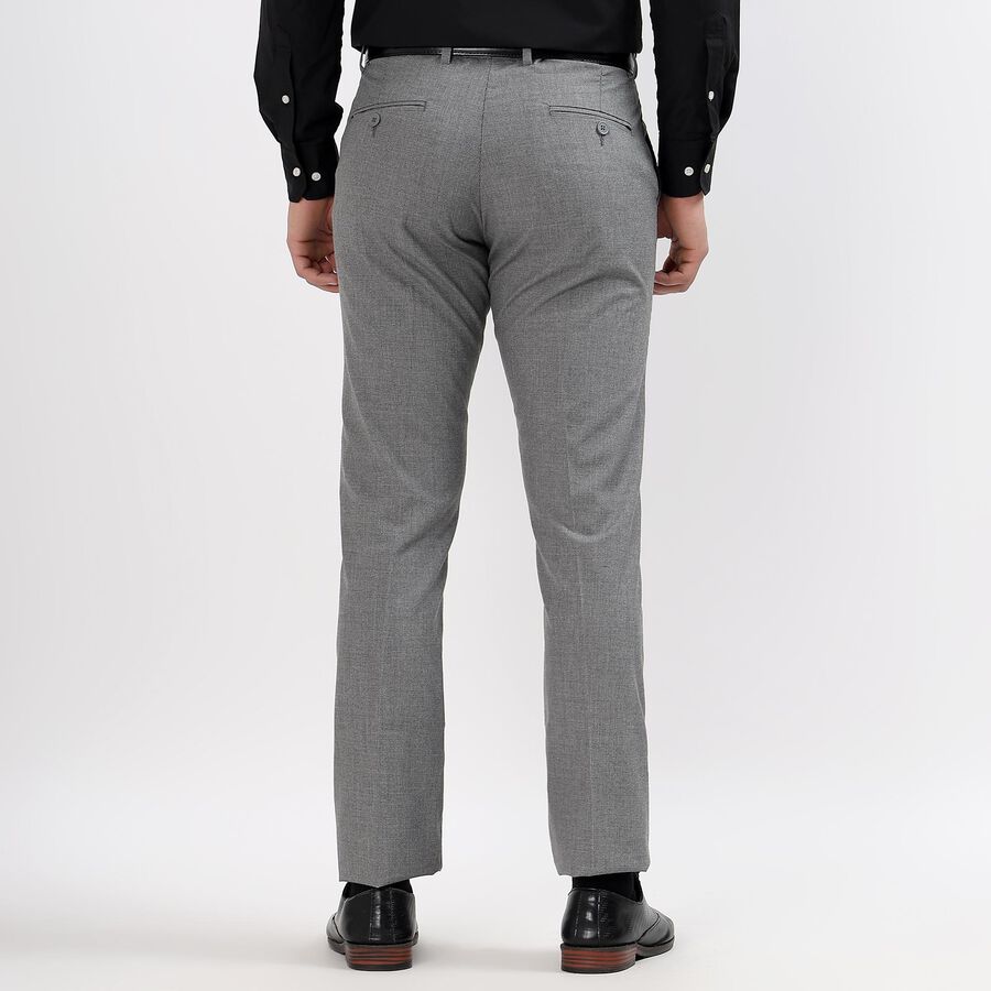 Men's Slim Fit Formal Trousers, हल्का ग्रे, large image number null