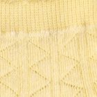 Girls' Soft Lavender Purple and Light Butter Yellow Regular Fit Scalloped Design Pack of 2 Socks, पीला, small