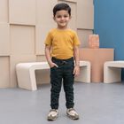 Boys' Olive Green Jogger Fit Drawstring Waist Jeans, ओलिव, small