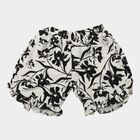 Girls' Black Regular Fit Floral Print Shorts, काला, small