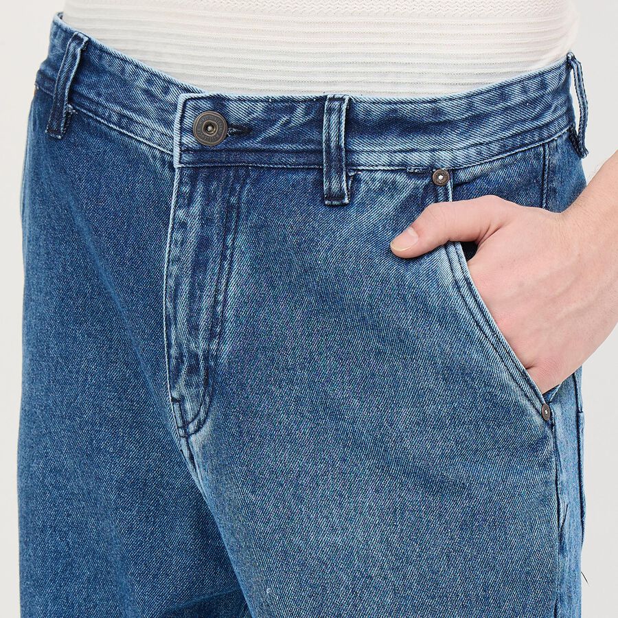 Men's Denim Blue Straight Fit Jeans, Dark Blue, large