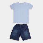 Boys' Light Blue Cotton Round Neck Embroidered Baba Suit, Light Blue, small