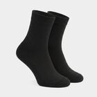 Boys' Black Regular Fit Solid Pack of 1 Socks, Black, small