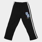 Boys Black Straight Fit Graphic Printed Pyjama, काला, small