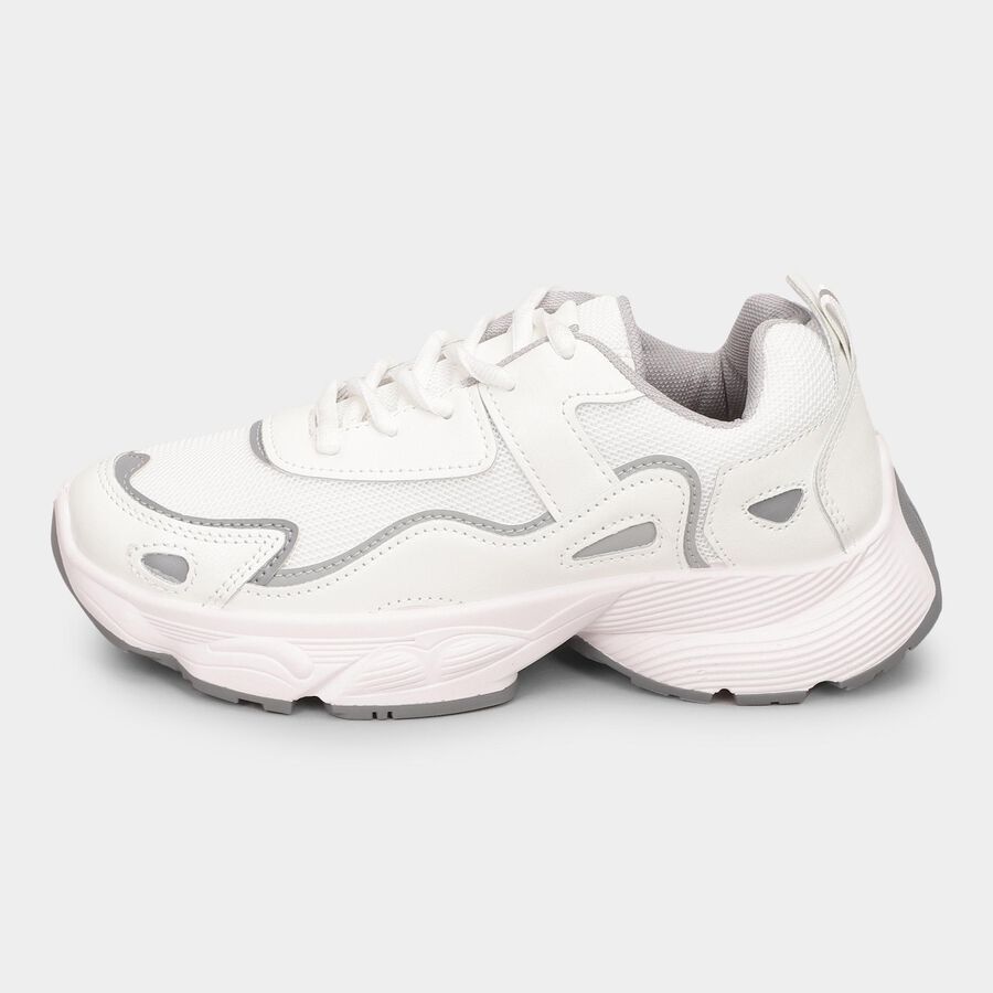 Ladies' Lace-Up Shoes, White, large image number null