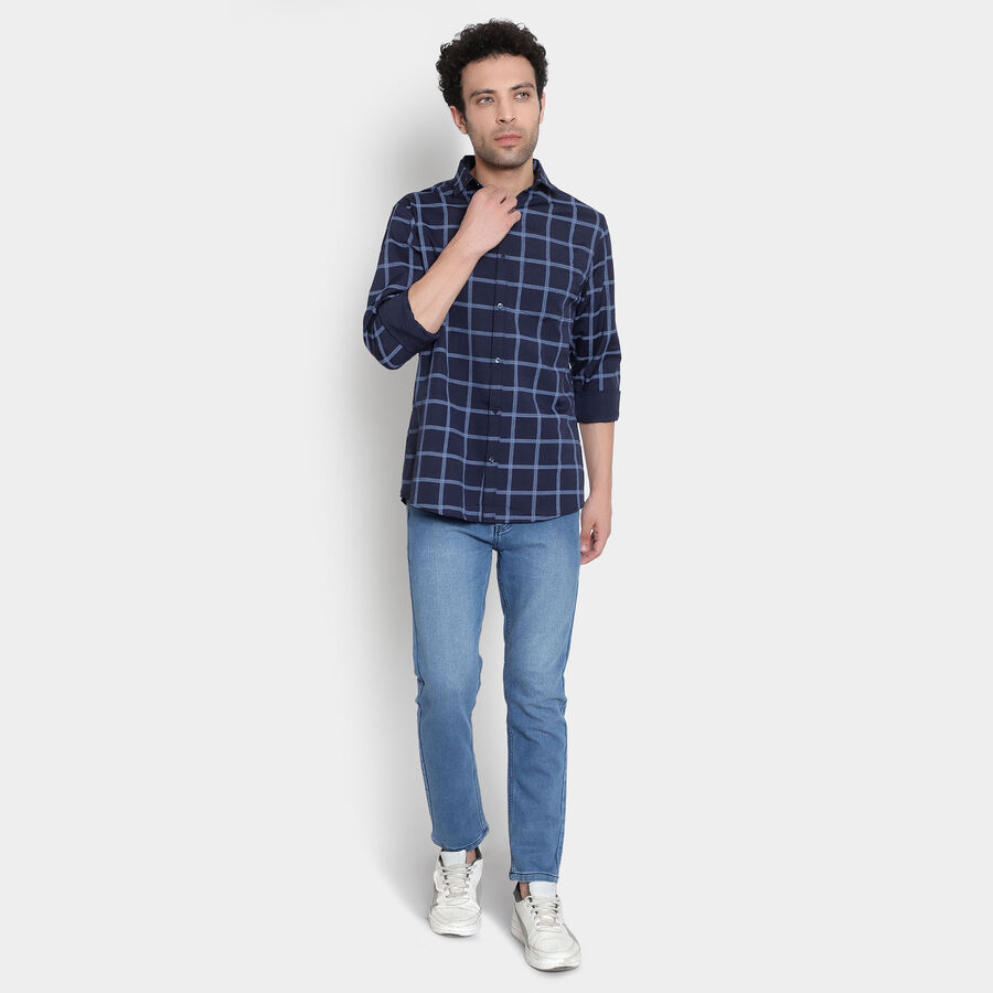 Checks Casual Shirt, Navy Blue, large image number null