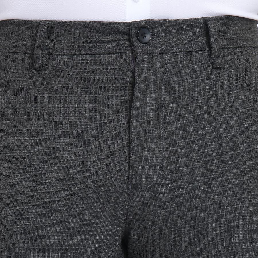 Men's Slim Fit Casual Trousers , गहरा ग्रे, large image number null