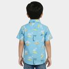 Boys Mid Blue Cotton Collar Casual Shirt, Mid Blue, small