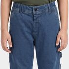 Boys Blue Straight Fit Cargo Jeans, Dark Blue, small