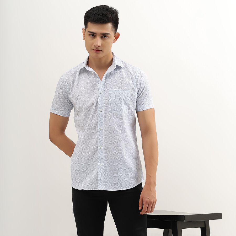 Men's Light Blue Cotton Regular Collar Casual Shirt, हल्का नीला, large image number null