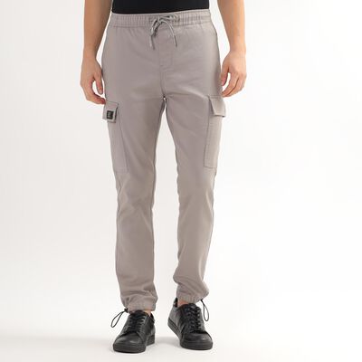 Men's Cargo Slim Fit Casual Trousers 