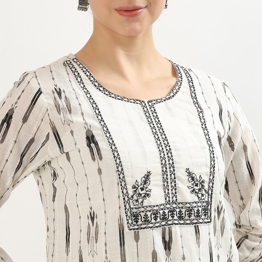 Ladies' 100% Cotton Kurta , Off White, large image number null