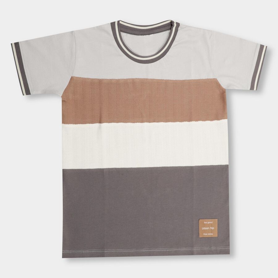 Boys' Half Sleeves T-Shirt , Dark Grey, large image number null