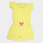 Girls Cotton Solid Jumpsuit, Yellow, small image number null