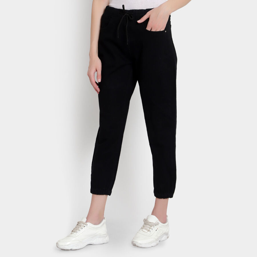 Washed High Rise Jeans, Black, large image number null