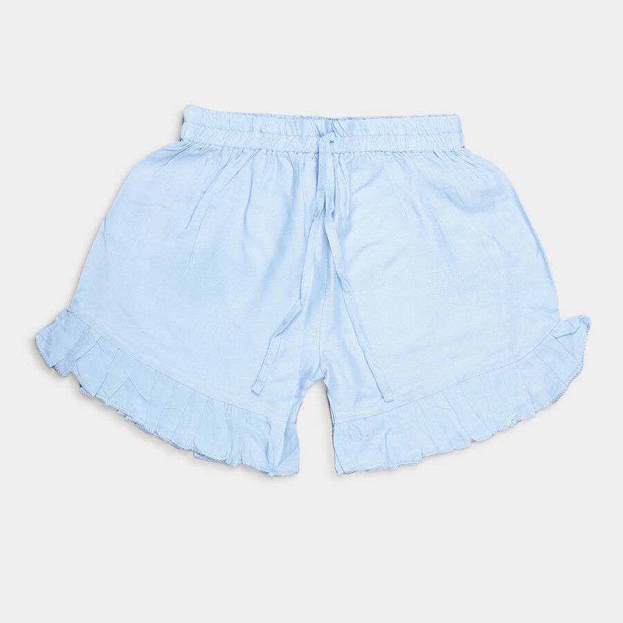 Girls Solid Shorts, Light Blue, large image number null