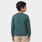 Boys' Teal Crew Neck Graphic Print Sweatshirt, टील ब्लू, small