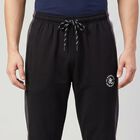 Men's Black Straight Fit Side Stripe Lounge Pyjama, काला, small