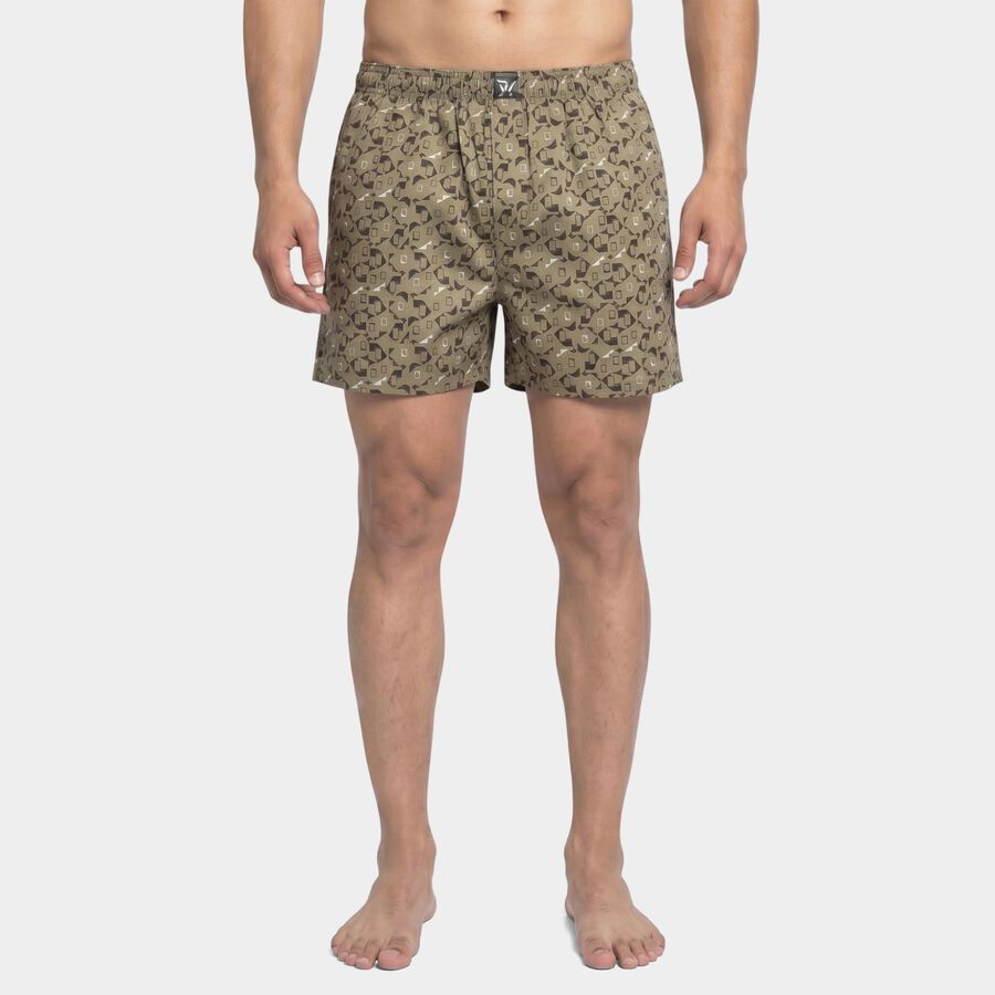 Men's Olive Green Classic Fit Solid Boxers, Olive, large