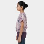 Girls Lilac Round Neck Casual T-Shirt, Lilac, small