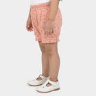 Girls Peach Regular Fit Floral Ruffled Bloomer, Peach, small