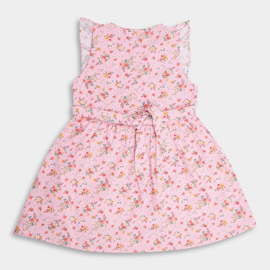 Girls' 100% Cotton Frock , हल्का गुलाबी, large image number null
