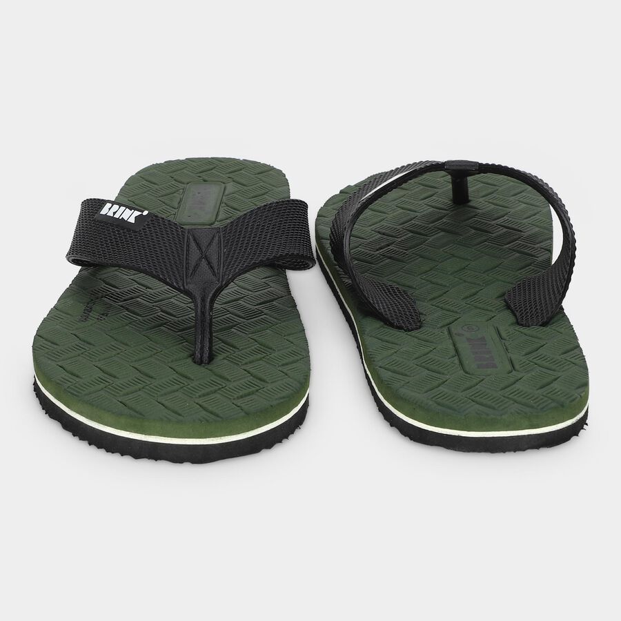 Men's Green Flip-Flops Slippers, हरा, large