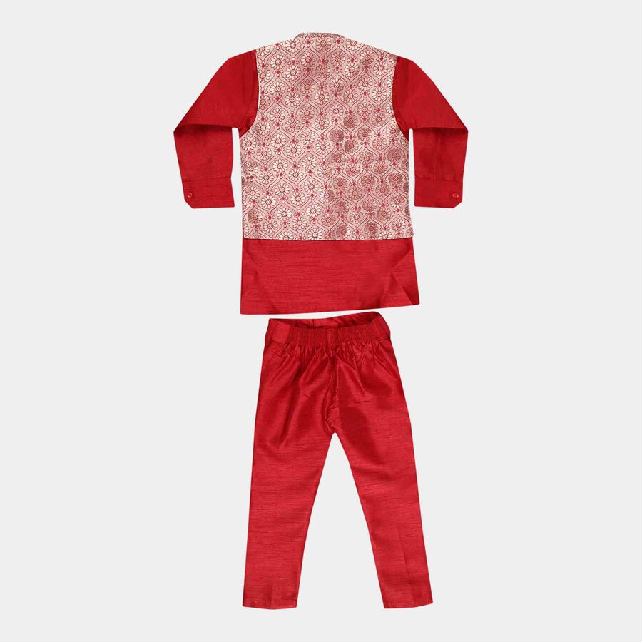 Boys Kurta Pyjama, Maroon, large image number null