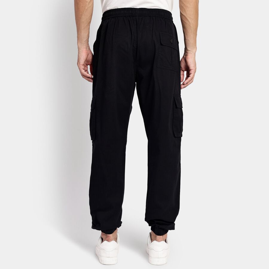 Men's 100% Cotton Track Pants, काला, large image number null