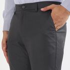 Men's Charcoal Grey Slim Fit Flat-Front Formal Trousers, गहरा ग्रे, small image number null
