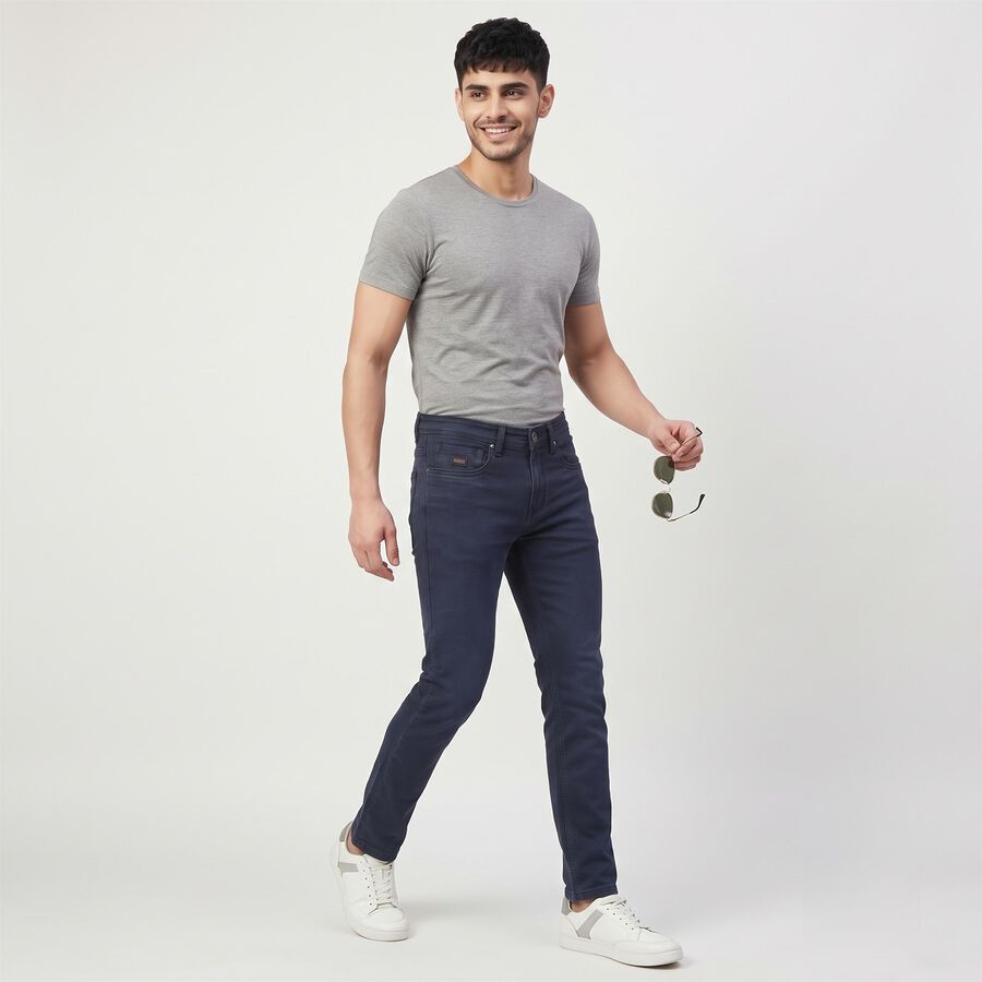 Men's Dark Grey Slim Fit Washed Jeans, Dark Grey, large
