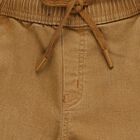 Boys' Camel Brown Slim Fit Elastic Waist Jeans, गहरा पीला, small image number null