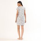 Women's Light Grey Round Neck Casual Nighty, Light Blue, small