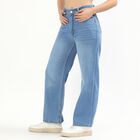 Ladies' 100% Cotton Jeans, हल्का नीला, small image number null
