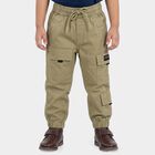 Boys' Olive Green Regular Fit Cargo Trousers, ओलिव, small