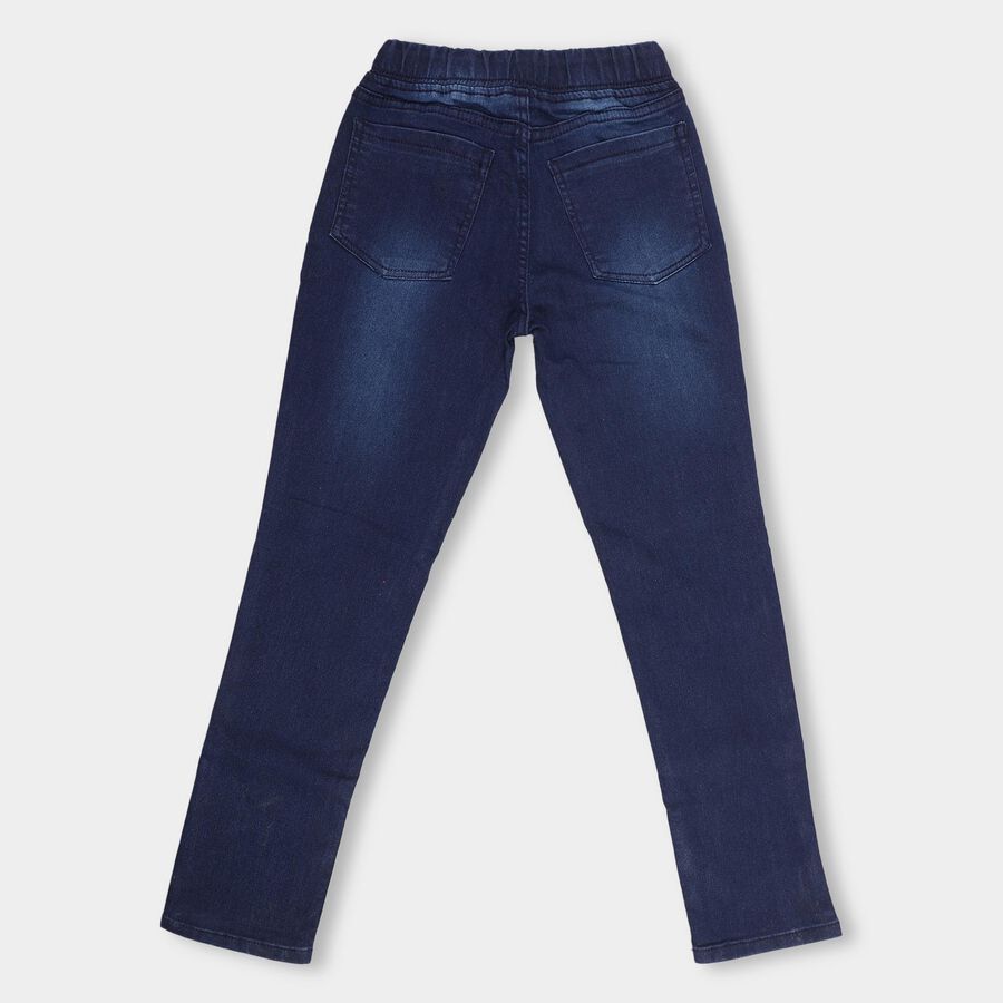 Boys Deep Midnight Navy Regular Fit Faded Jeans, गहरा नीला, large image number null