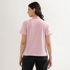 Women's Light Pink Cotton Round Neck T-Shirt, Light Pink, small