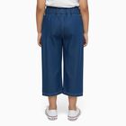 Girls' Deep Indigo Wide-Leg Embroidered Jeans, Mid Blue, small image number null