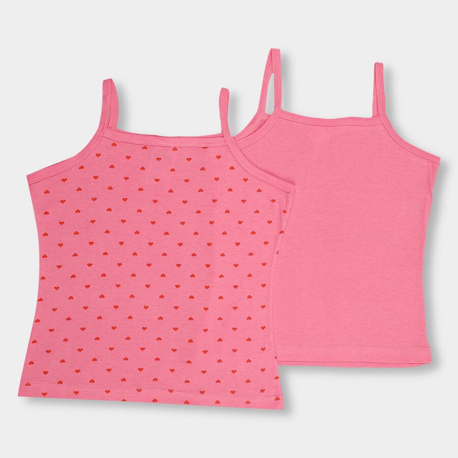 Girls' 100% Cotton Vest (Pack of 2), Pink, large image number null