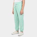 Girls' Mint Green Jogger Floral Printed Pyjama, हल्का हरा, small