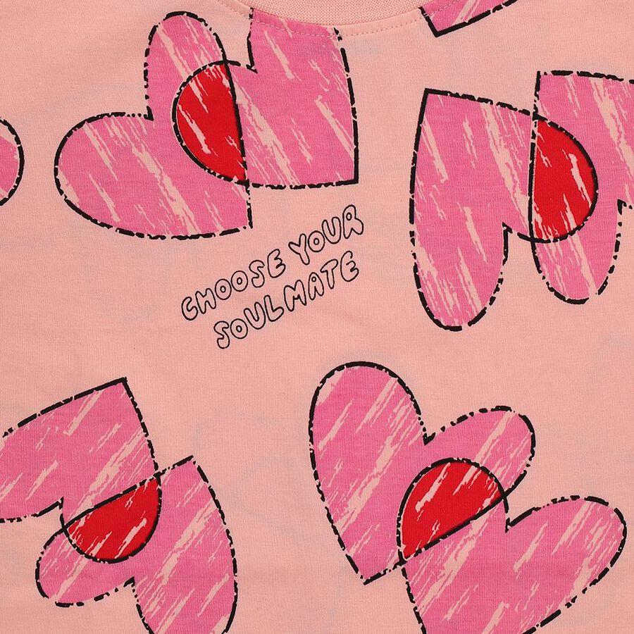 Girls' T-Shirt, गुलाबी, large