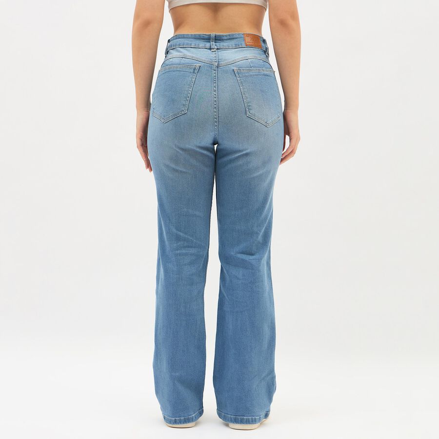 Ladies' 100% Cotton Jeans, Mid Blue, large image number null