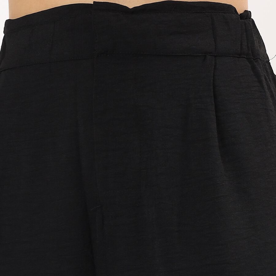 Women's Black Regular Fit Solid Track Pants, Black, large