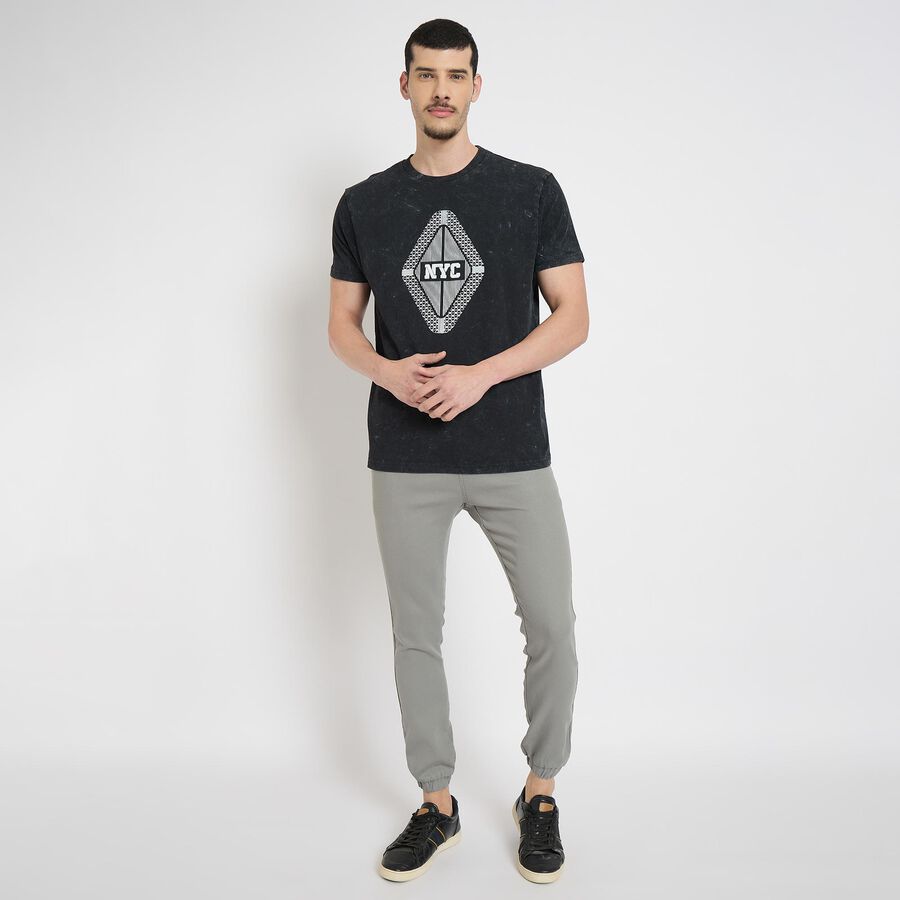 Men's Slim Fit Casual Trousers , Light Grey, large