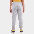 Girls' Grey Jogger Fit Typographic Print Pyjama, Light Grey, small