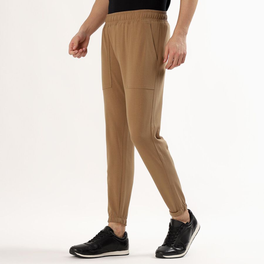 Men's Camel Brown Jogger Fit Track Pants, Brown, large image number null