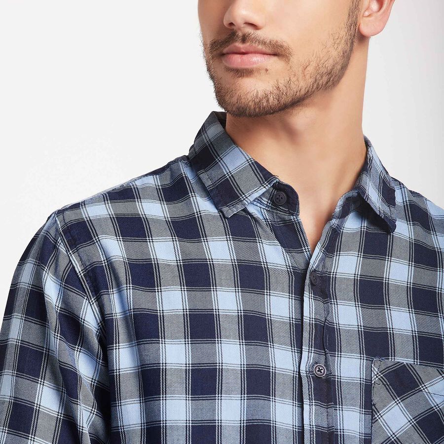 Checks Casual Shirt, Dark Blue, large image number null