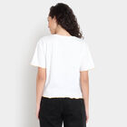 Round Neck Cropped T-Shirt, Off White, small image number null